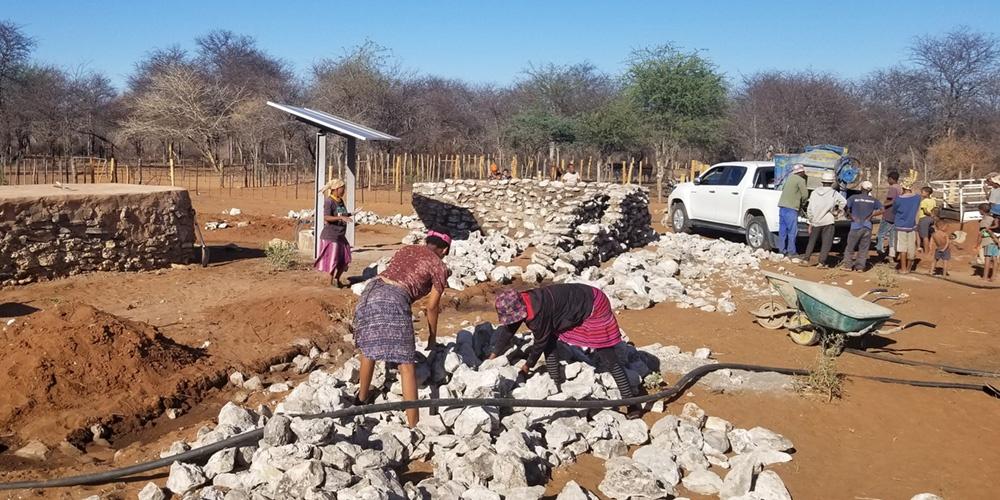 Wall being built to safeguard water points from elephants